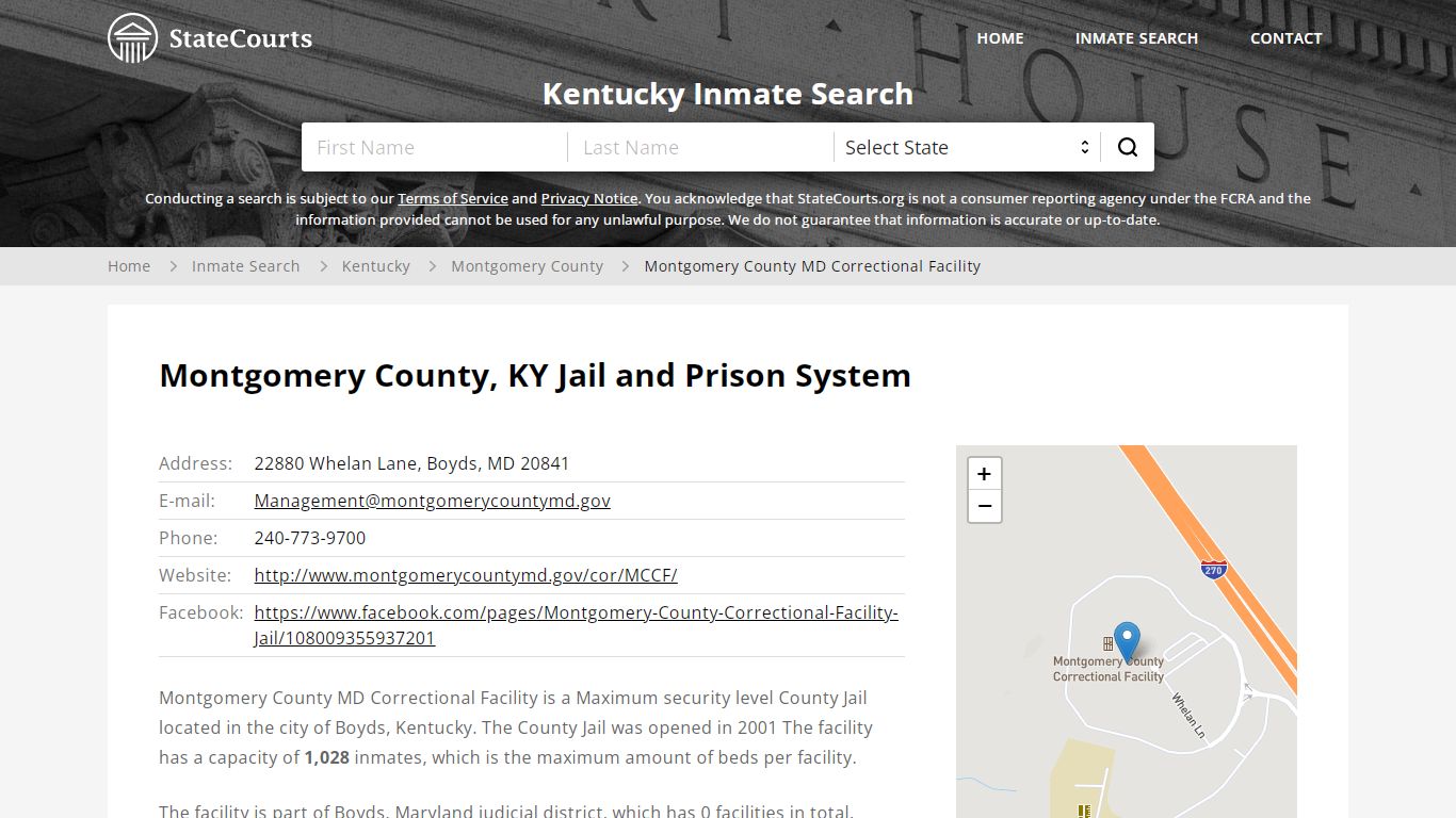 Montgomery County MD Correctional Facility Inmate Records Search ...